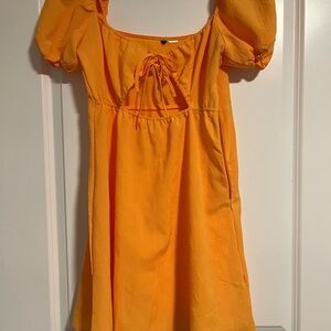 Yellow Puff Sleeve Dress